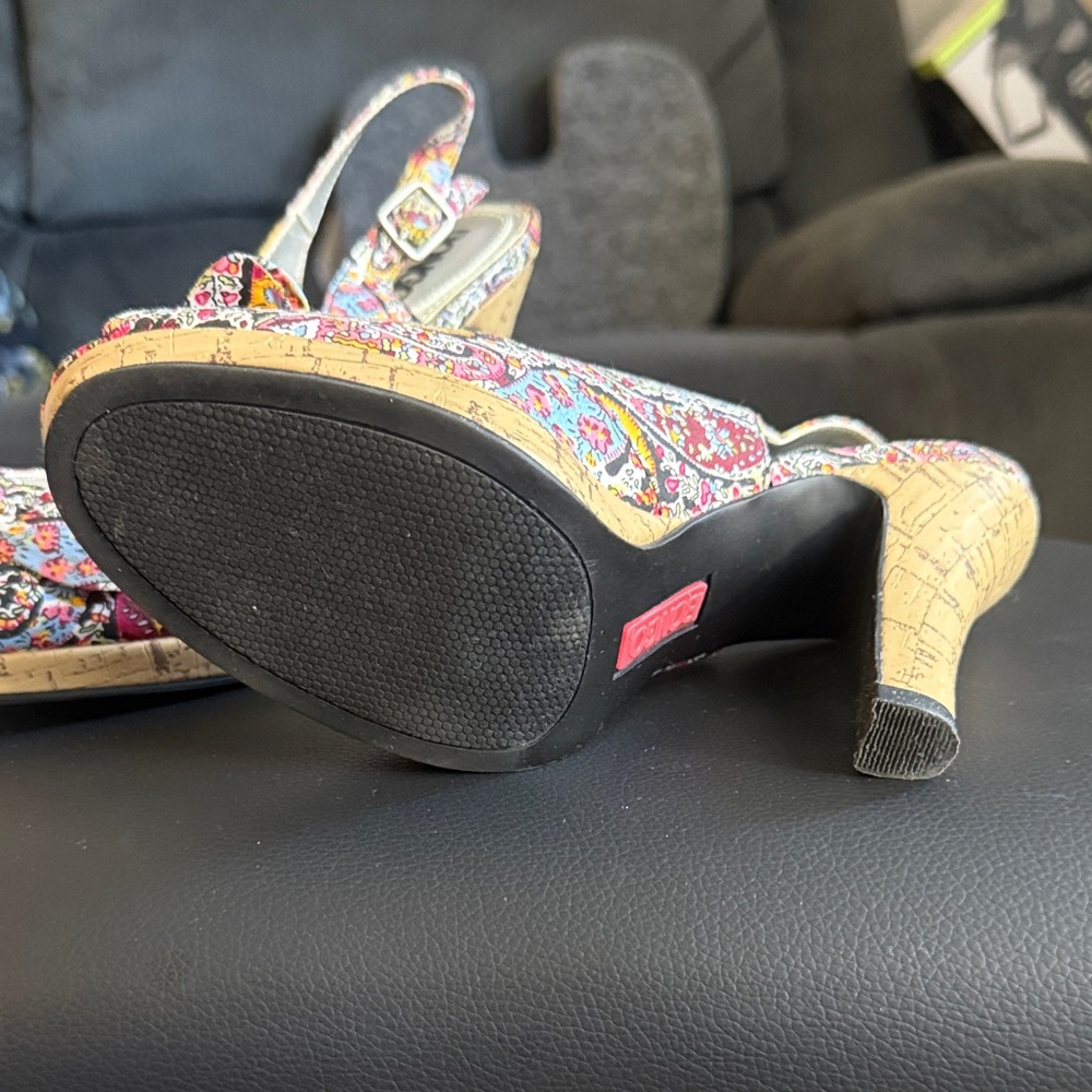 BONGO Multicolor Patterned Slingback Heels - image 3